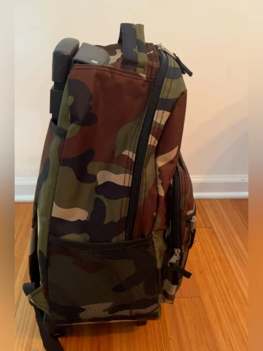 Rockland Camo Rolling Backpack Wheeled Travel School Bag